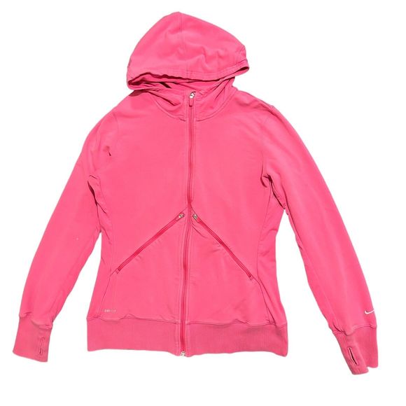 Nike Women's Jacket Sweatshirt Hoodie Pink Dri-Fit Full Zip Pink Size Large - Picture 1 of 11